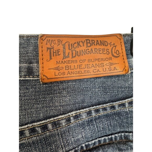 Lucky Brand 181 Bootleg Mens 34x31 Blue Denim Jeans Made In USA - Picture 4 of 7